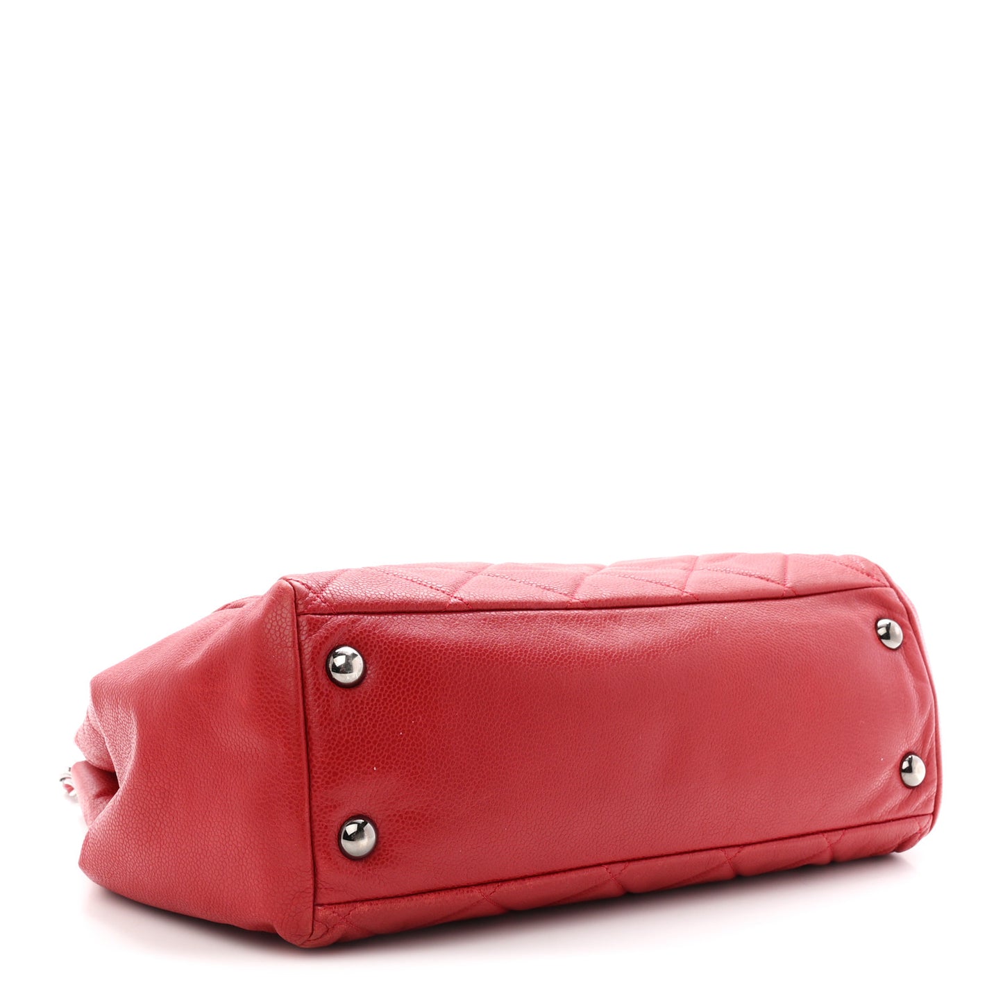 Caviar Quilted Large Cells Shopping Tote Red