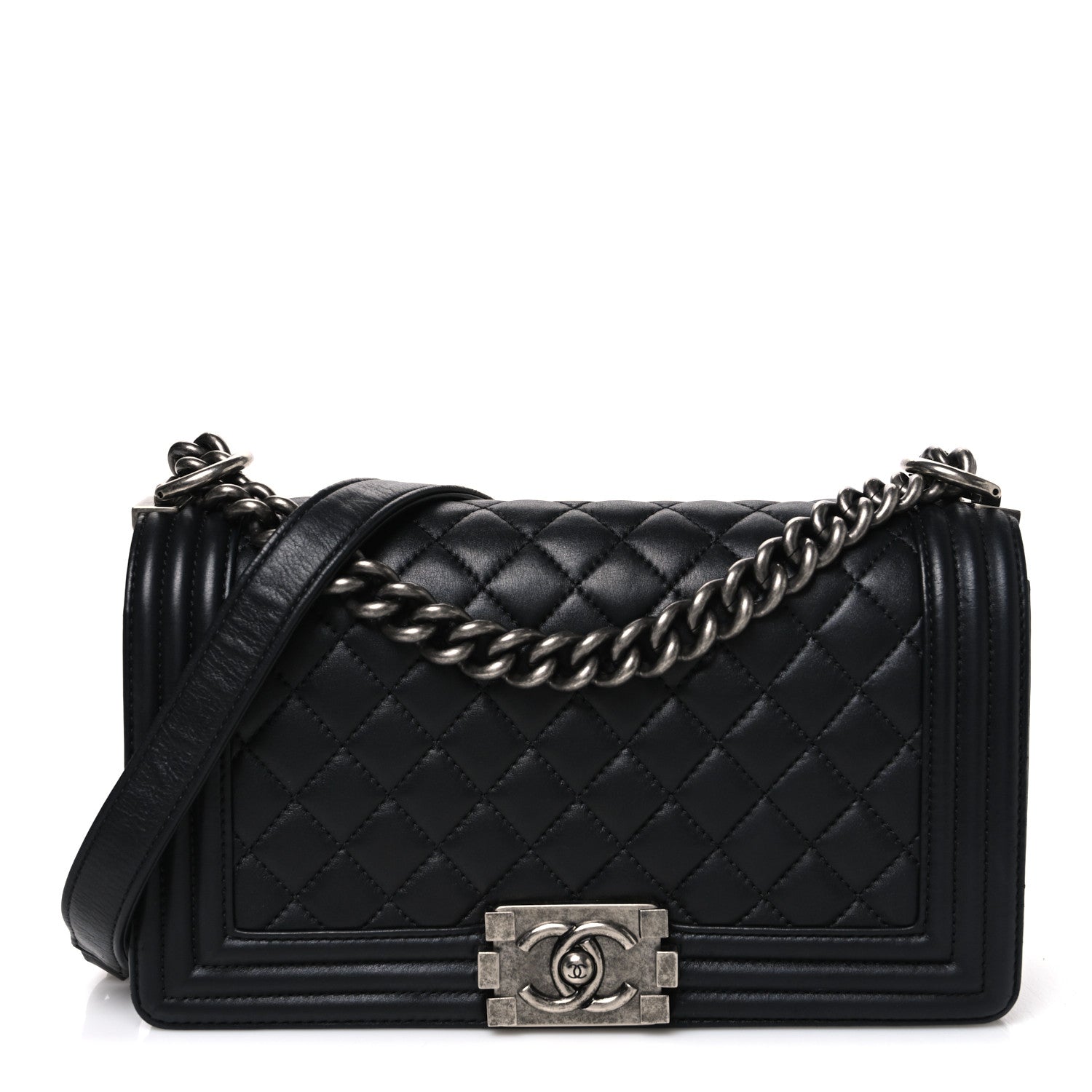 Chanel Lambskin Quilted Medium Boy Flap Black 1 of 9