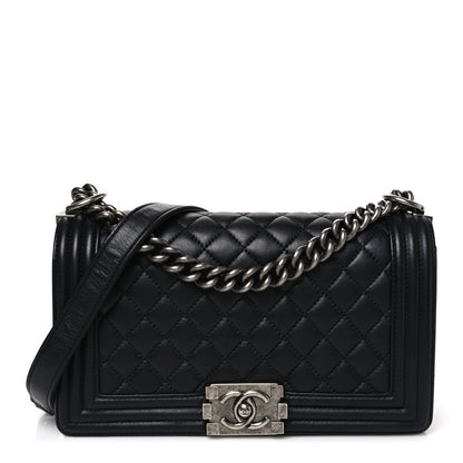 Chanel Lambskin Quilted Medium Boy Flap Black 1 of 9