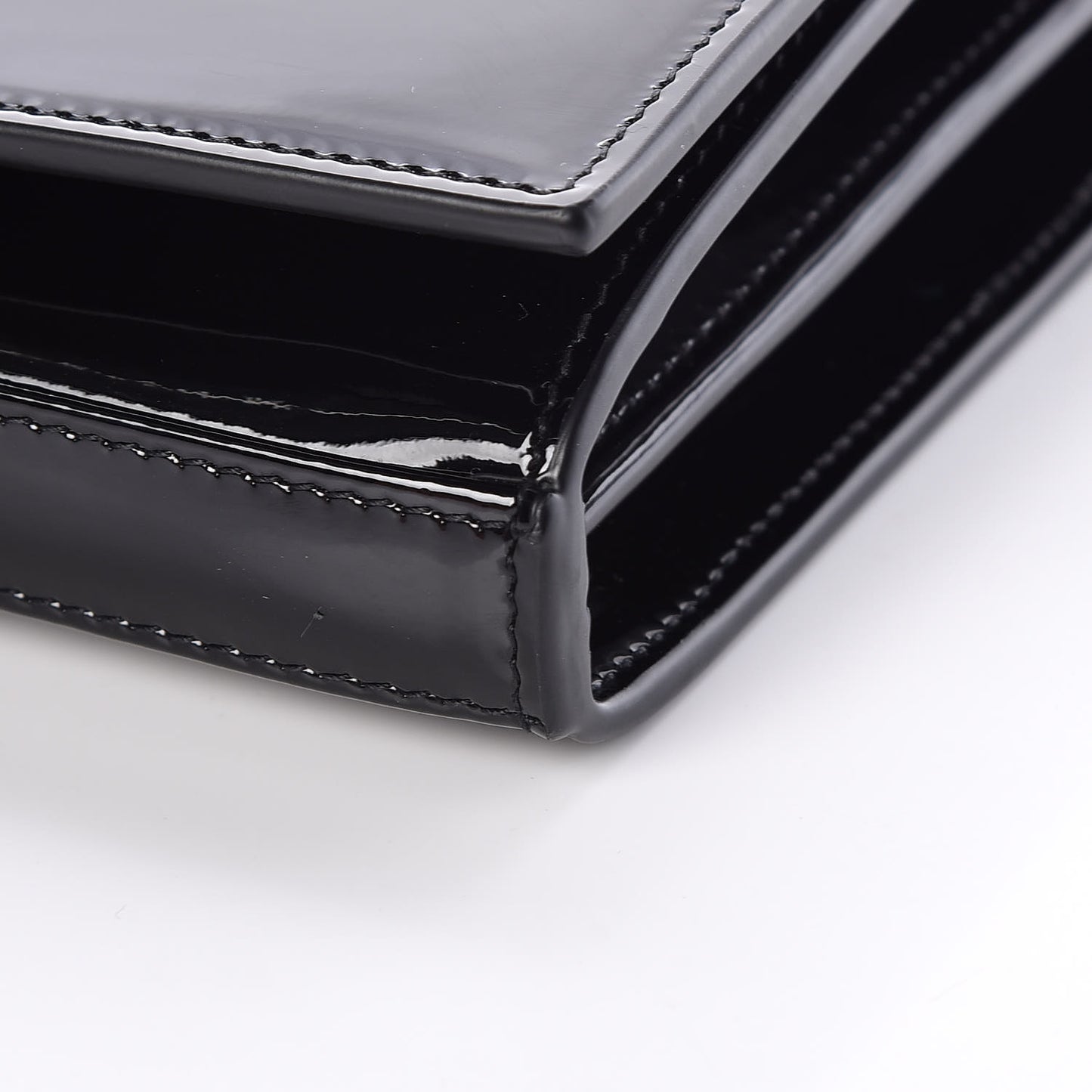 Patent Calfskin Monogram Kate Wallet On Chain Black