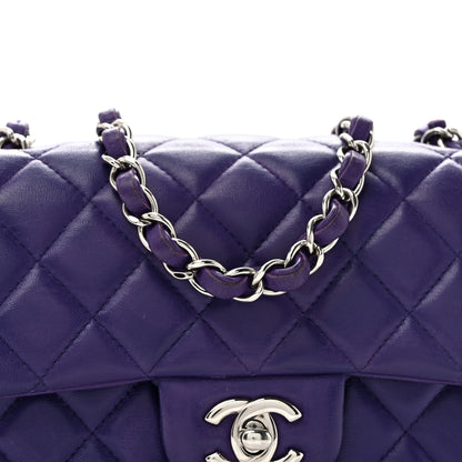 Chanel Lambskin Quilted Mini Rectangular Flap Purple 8 of 14