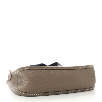 Hermes Taurillon Clemence Amazone Evelyne TPM Etoupe Bleu Indigo 4 of 11