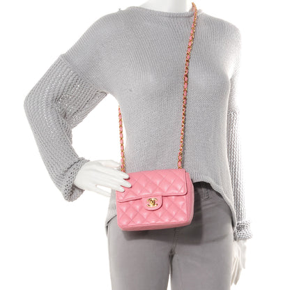 Chanel Caviar Quilted Mini Square Flap Pink 2 of 9
