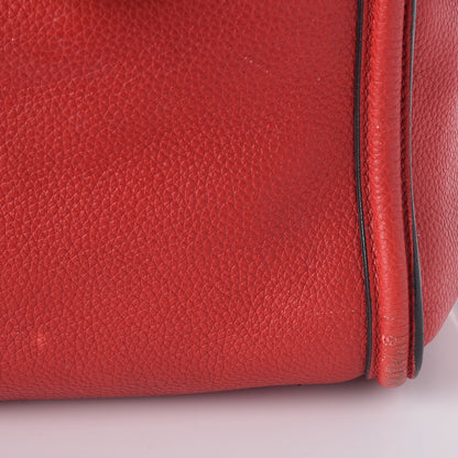 Alexander McQueen Pebbled Calfskin Small Skull Padlock Zip Around Tote Red 15 of 18