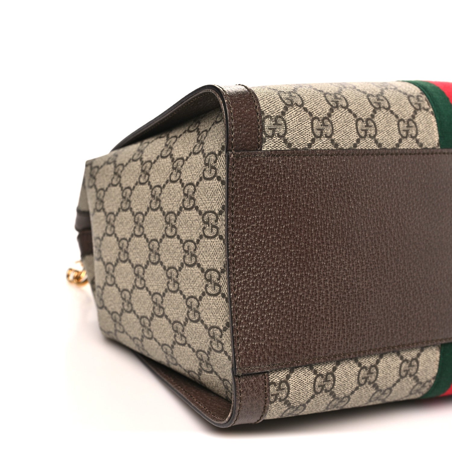 Gucci GG Supreme Monogram Web Medium Ophidia Tote Bag Brown 9 of 10