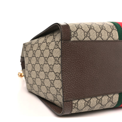 Gucci GG Supreme Monogram Web Medium Ophidia Tote Bag Brown 9 of 10