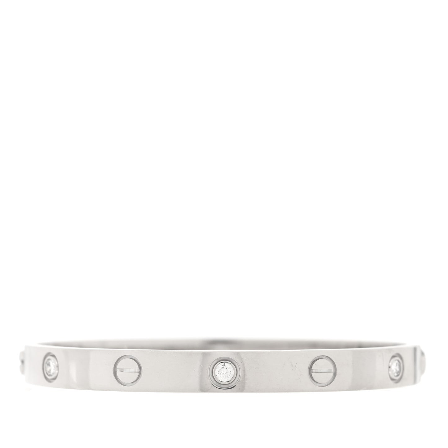 18K White Gold 6 Diamond LOVE Bracelet 17