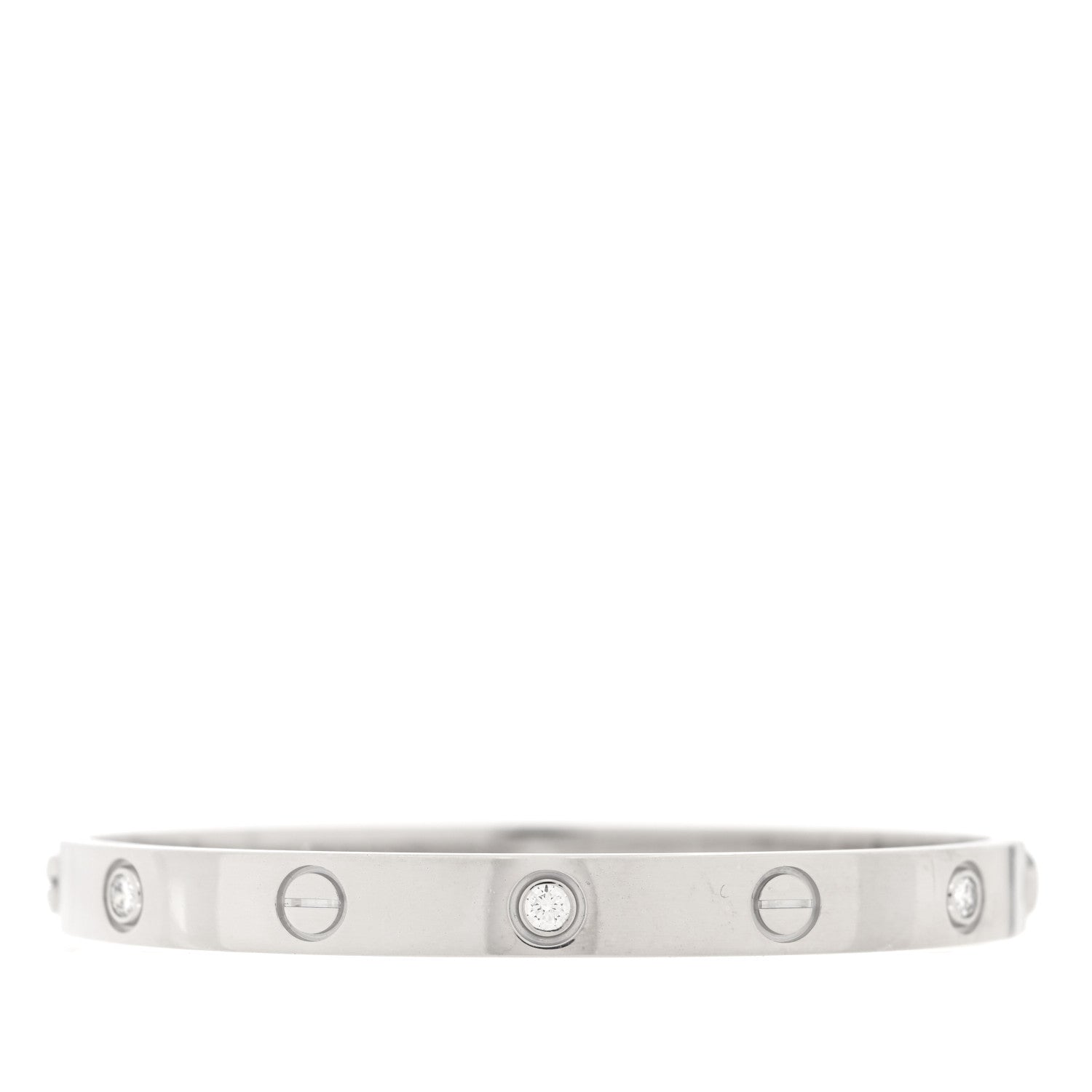 Cartier 18K White Gold 6 Diamond LOVE Bracelet 17 2 of 5