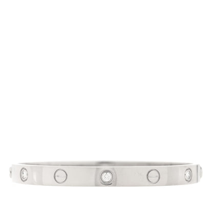 Cartier 18K White Gold 6 Diamond LOVE Bracelet 17 2 of 5