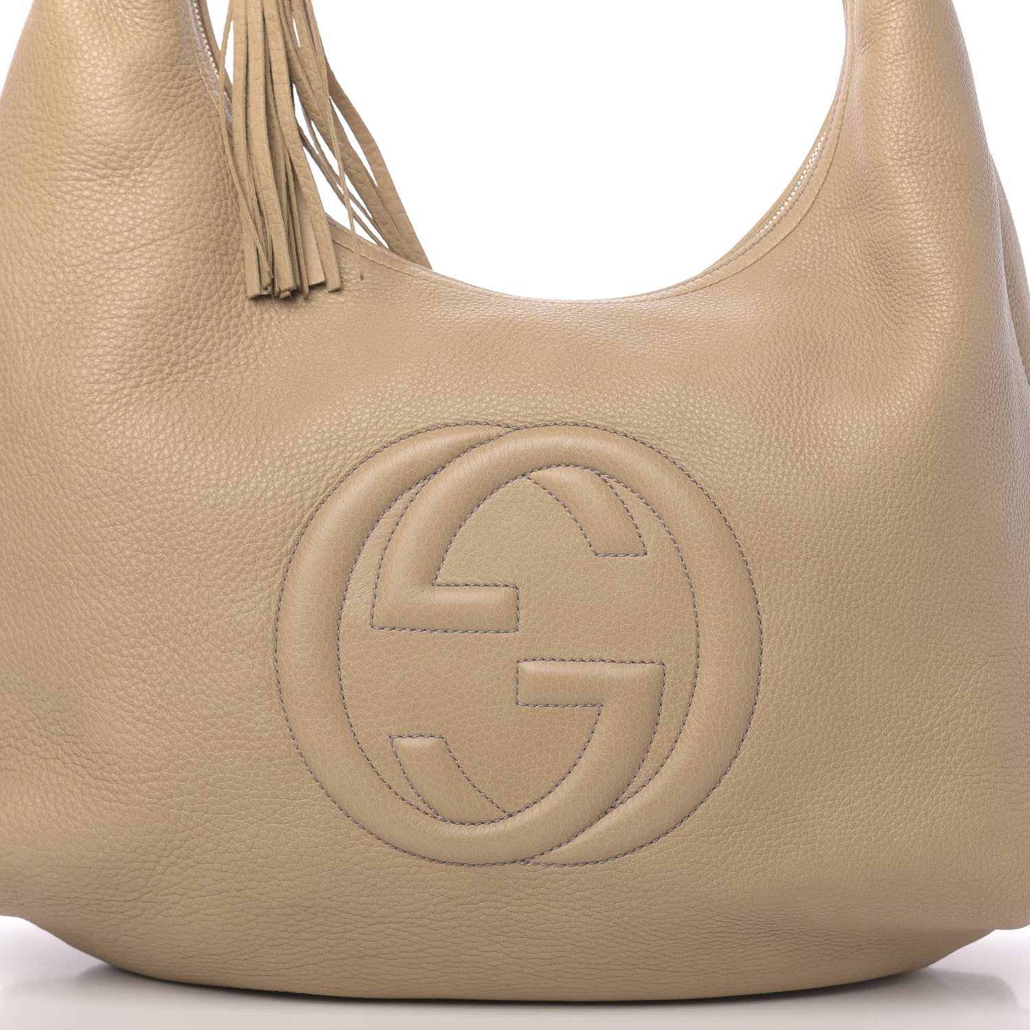 Gucci Pebbled Calfskin Large Soho Hobo Beige 12 of 12