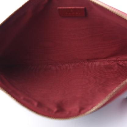 Gucci Canvas Sylvie Stripe Logo Zip Pouch Mystic White Hibiscus Red Maritime 4 of 9