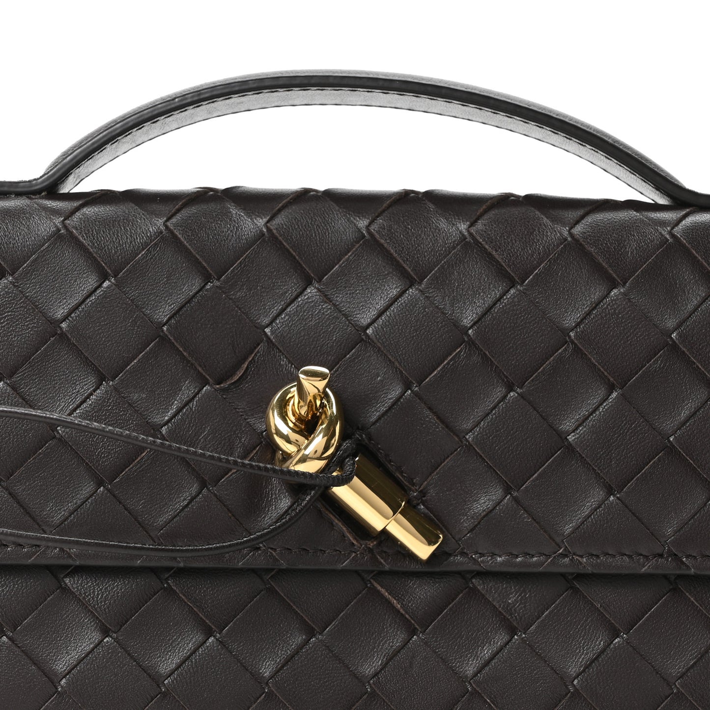 Nappa Intrecciato Long Andiamo Top Handle Clutch Fondant