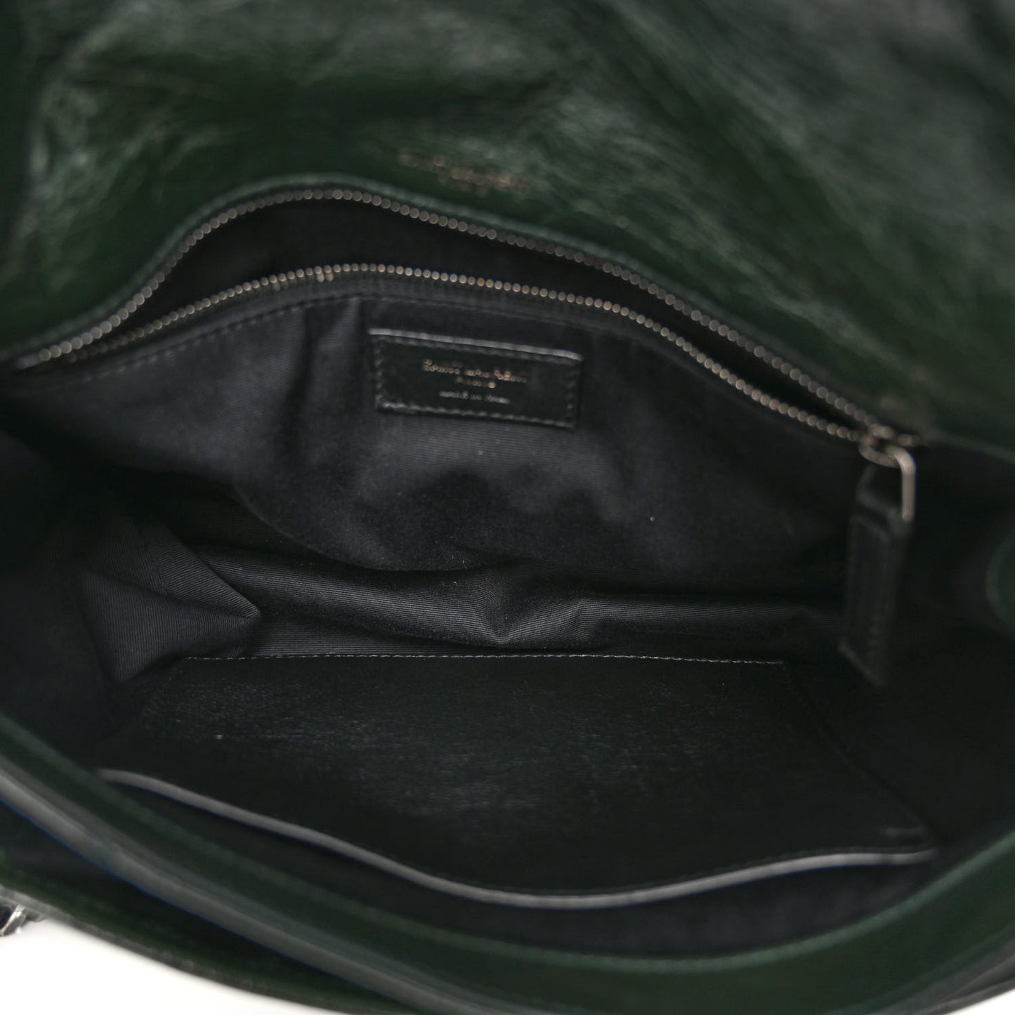 Crinkled Calfskin Matelasse Monogram Medium Niki Chain Satchel Military Olive
