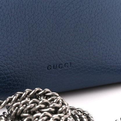 Gucci Dollar Calfskin Crystal Mini Dionysus Chain Wallet Blue Agata Black Diamond 8 of 12