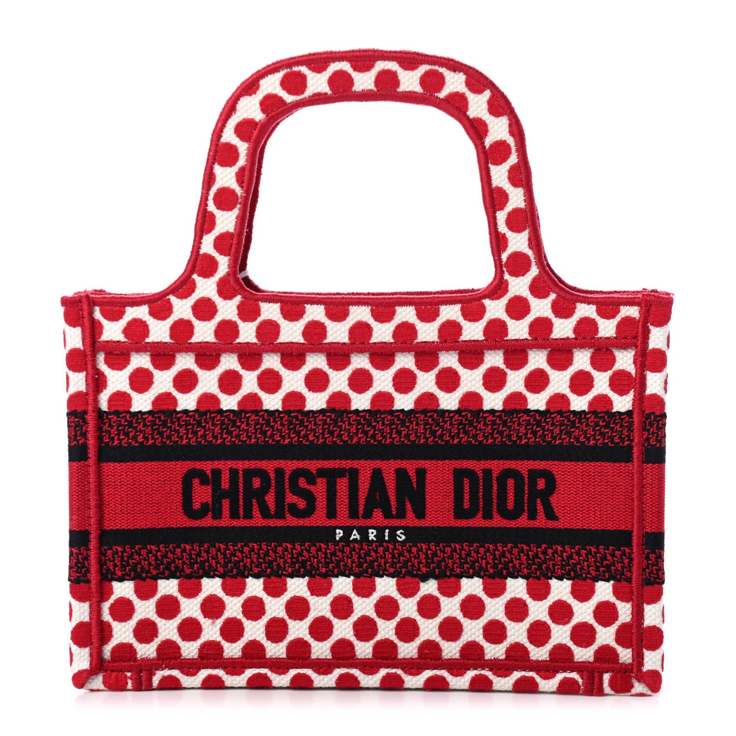 Christian Dior Canvas DiorAmour Dots Mini Book Tote Red 1 of 4