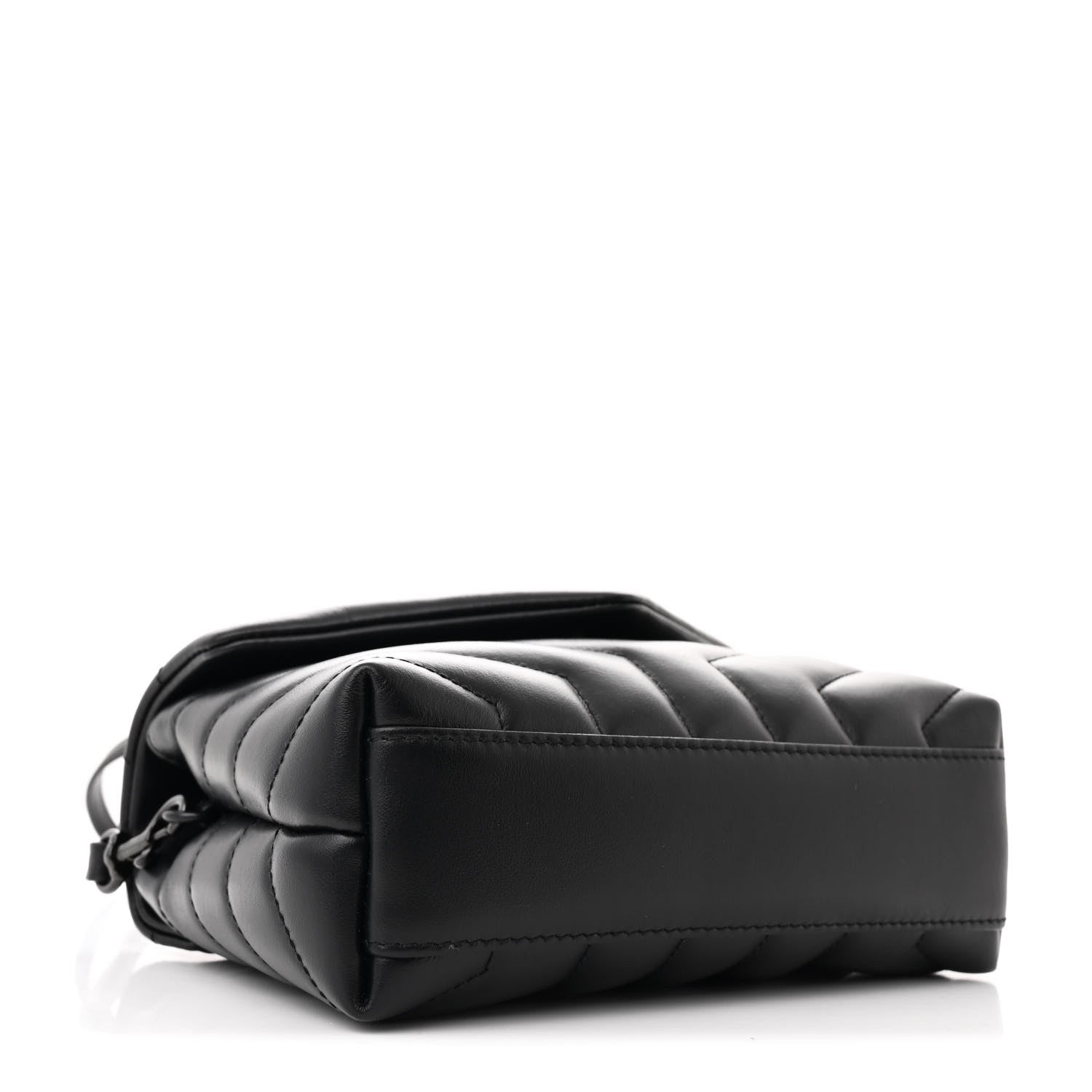 Saint Laurent Calfskin Y Quilted Monogram Monochrome Toy Loulou Crossbody Bag Black 4 of 11