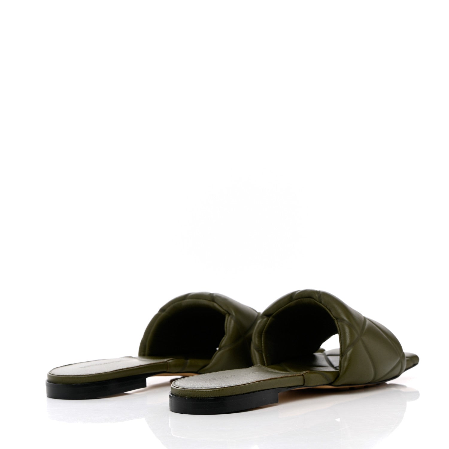 Bottega Veneta Nappa Quilted Rubber Lido Flat Sandals 39 Khaki 4 of 8