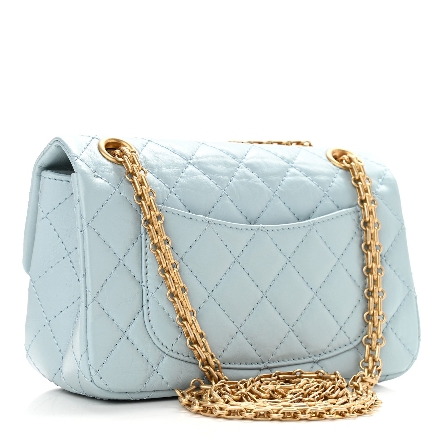 Chanel Aged Calfskin Quilted 2.55 Reissue Mini Flap Light Blue 3 of 10