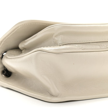 Saint Laurent Crinkled Calfskin Matelasse Monogram Baby Niki Chain Satchel Ivory 8 of 9