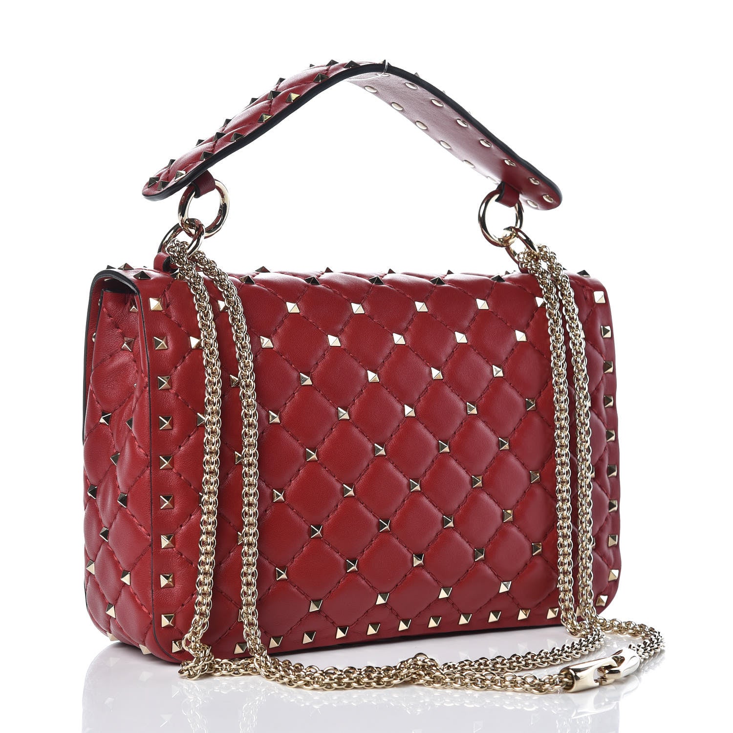 Valentino Garavani Nappa Medium Rockstud Spike Shoulder Bag Rosso Valentino 3 of 8