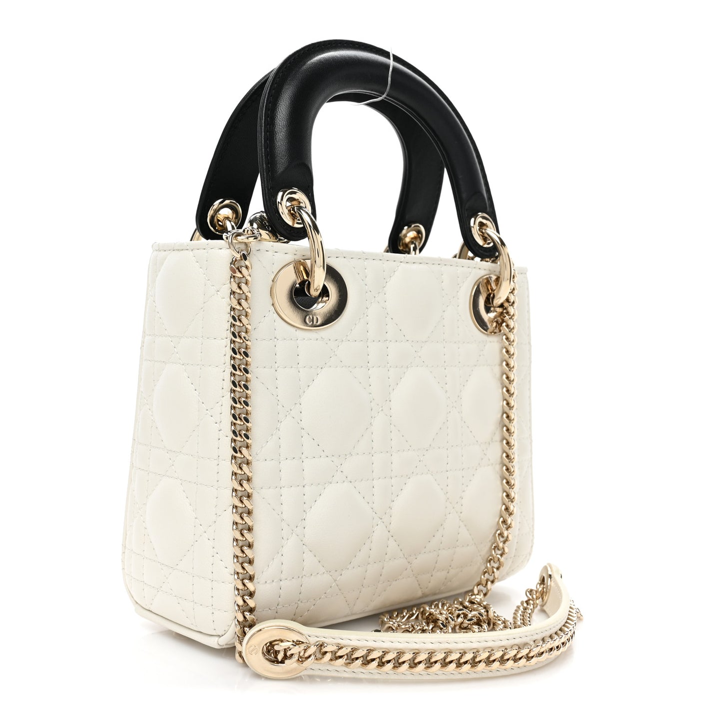 Lambskin Cannage Mini Lady Dior White