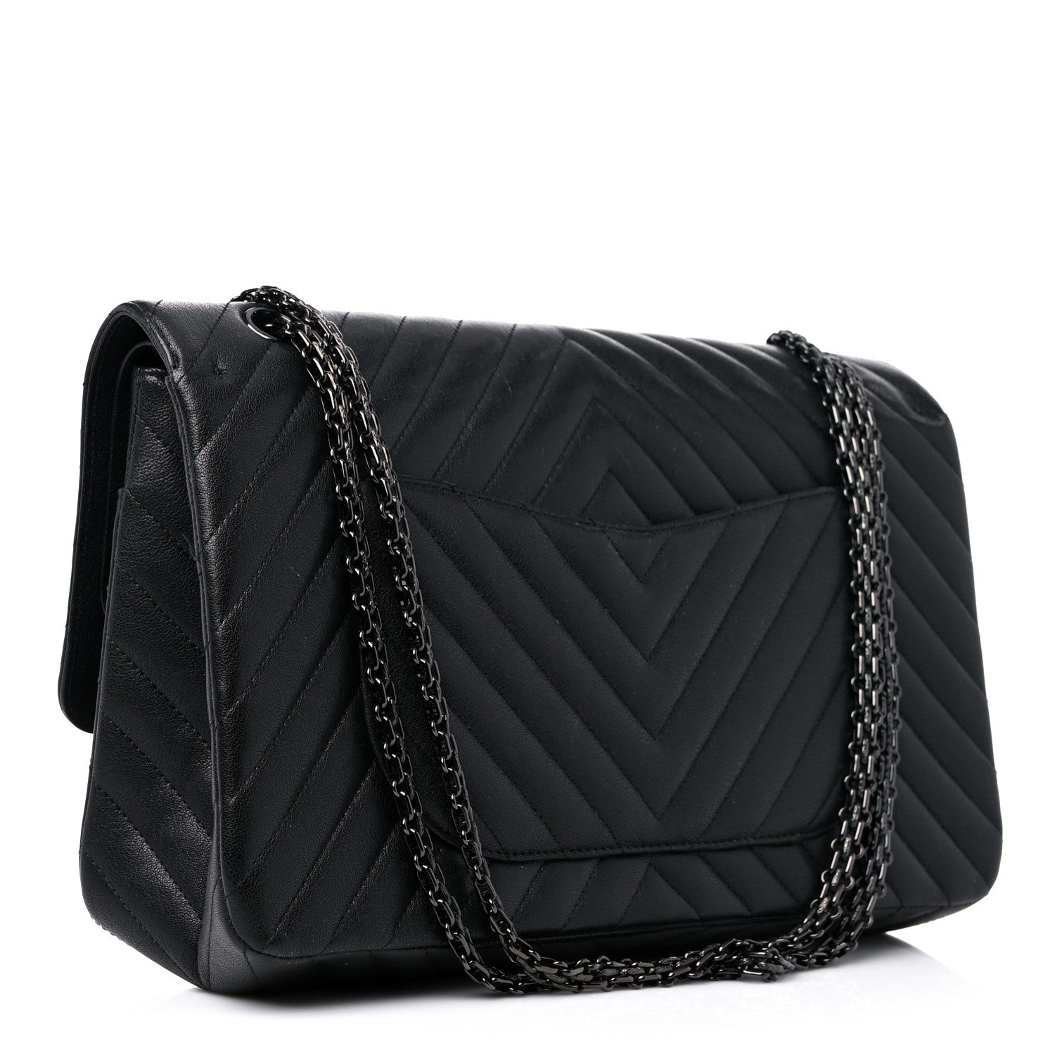 Chanel Sheepskin Chevron Quilted 2.55 Reissue 227 Flap So Black 3 of 15