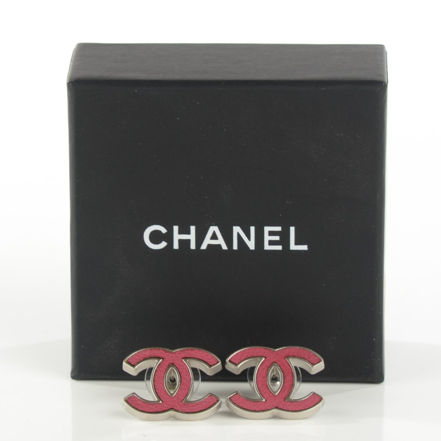 Lambskin CC Earrings Pink