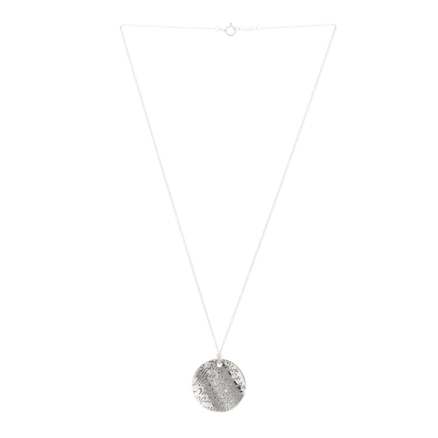 Sterling Silver Notes Round Pendant Necklace