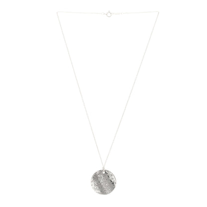 Tiffany Sterling Silver Notes Round Pendant Necklace 3 of 5