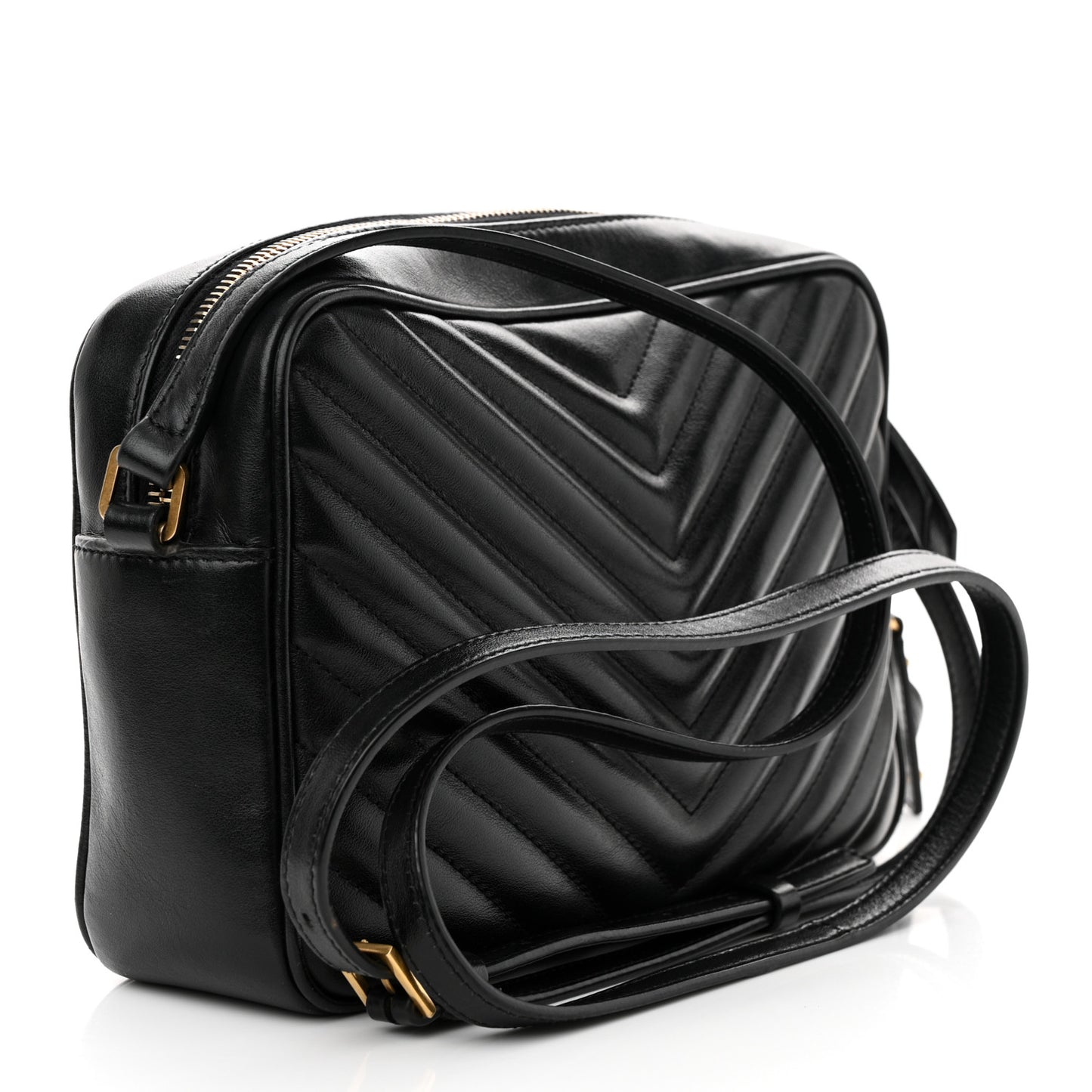 Calfskin Matelasse Monogram Lou Camera Bag Black