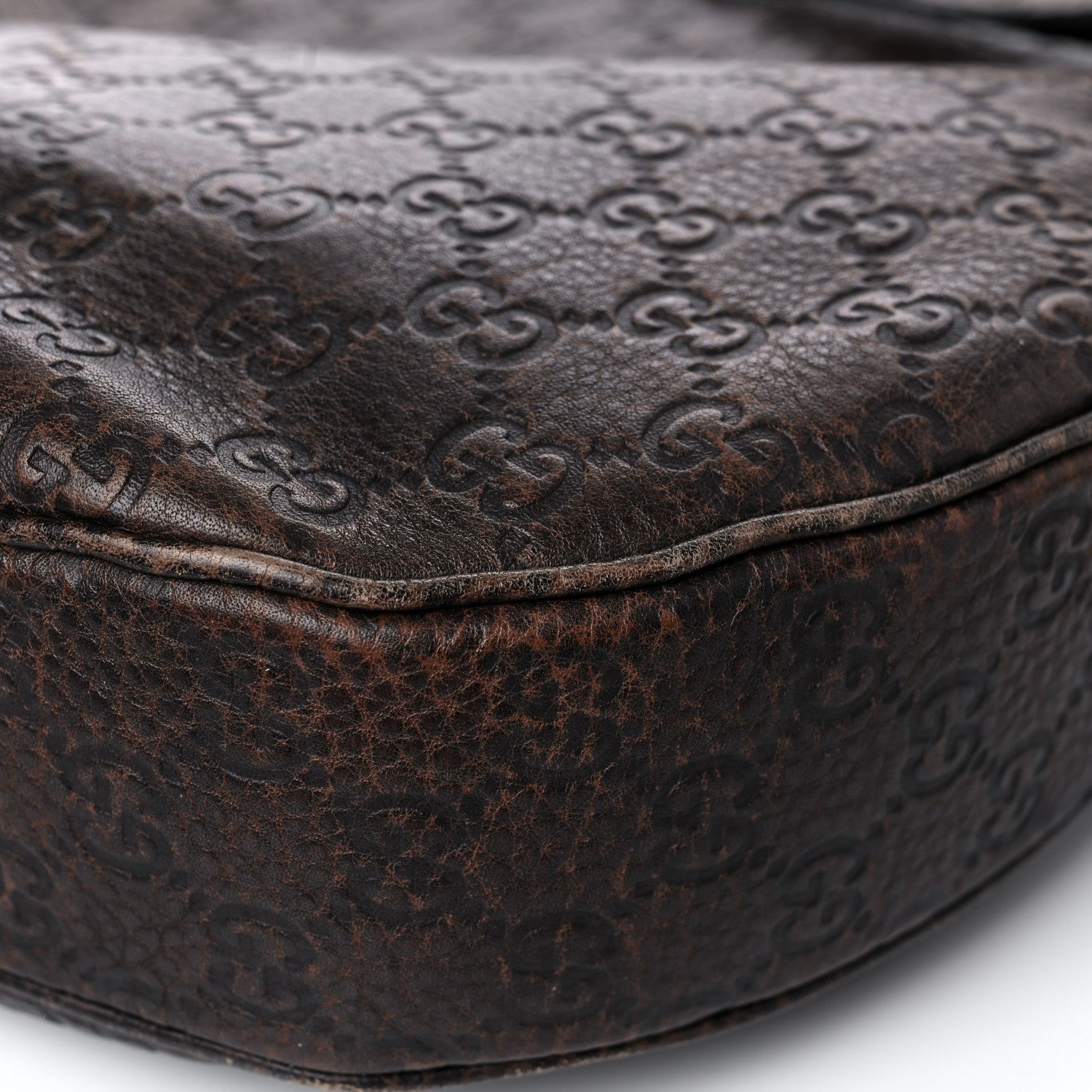 Gucci Guccissima Large New Pelham Satchel Dark Brown 6 of 13