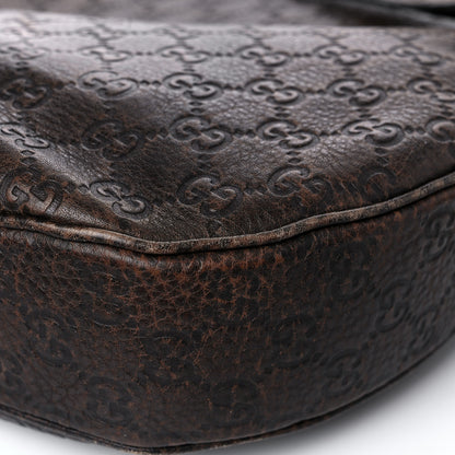 Gucci Guccissima Large New Pelham Satchel Dark Brown 6 of 13