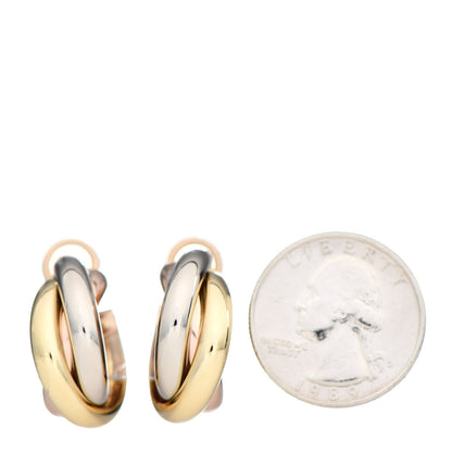 Cartier 18K Pink Yellow White Gold Trinity Clip-On Earrings 2 of 4
