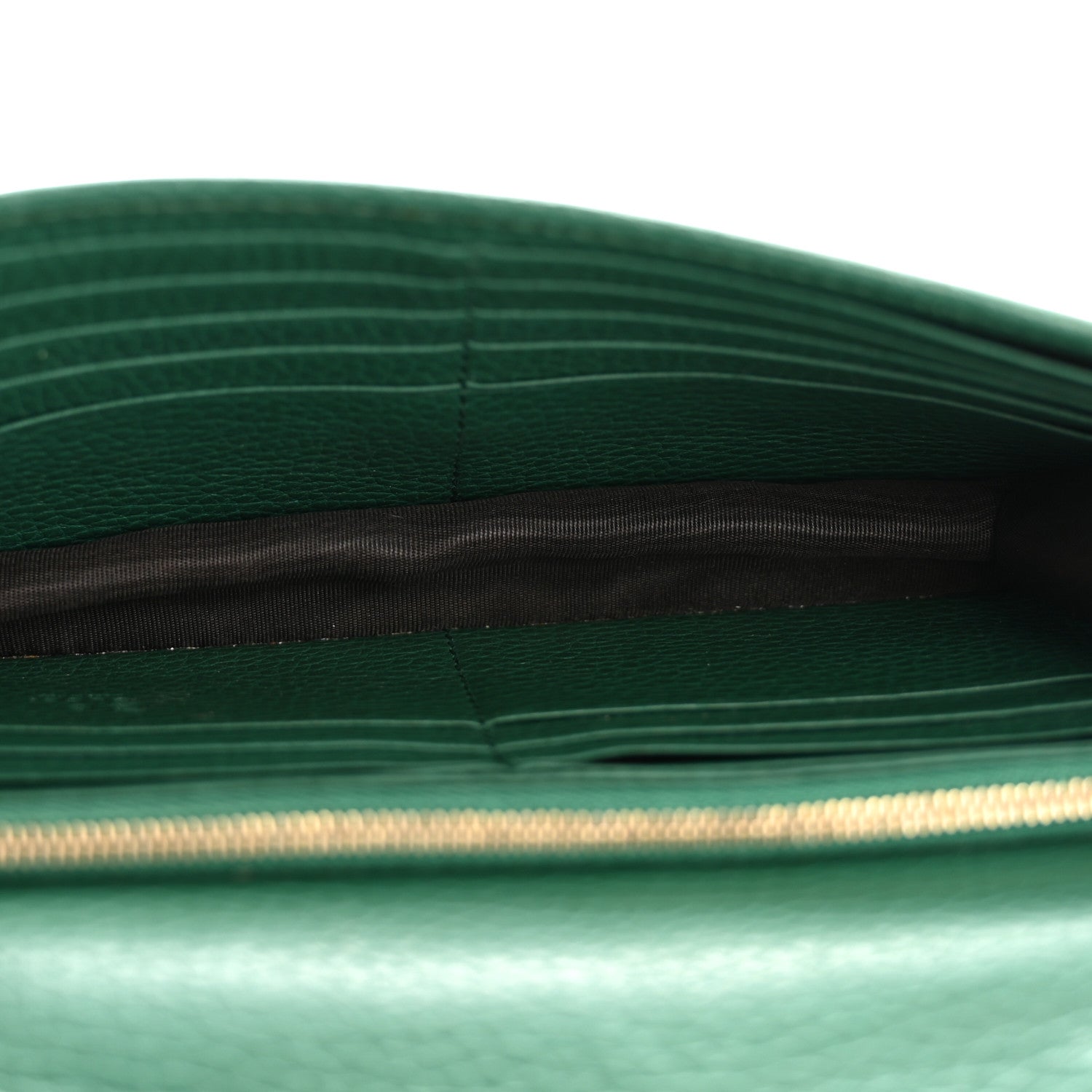 Gucci Dollar Calfskin Interlocking G Chain Wallet Emerald 5 of 17