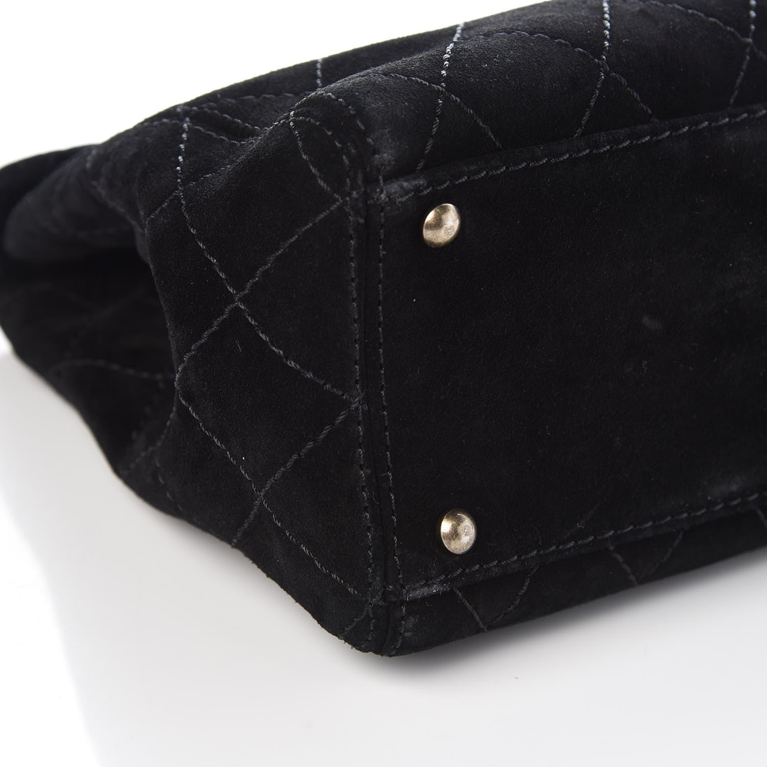 Chanel Suede Diamond Stitched Flap Bag Black 7 of 9