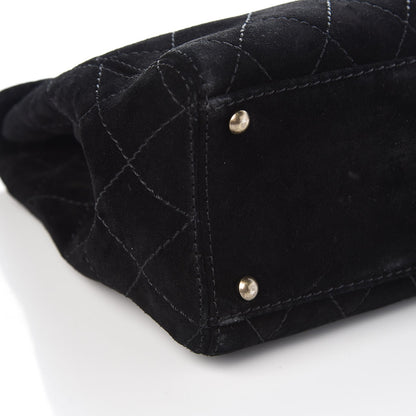 Chanel Suede Diamond Stitched Flap Bag Black 7 of 9