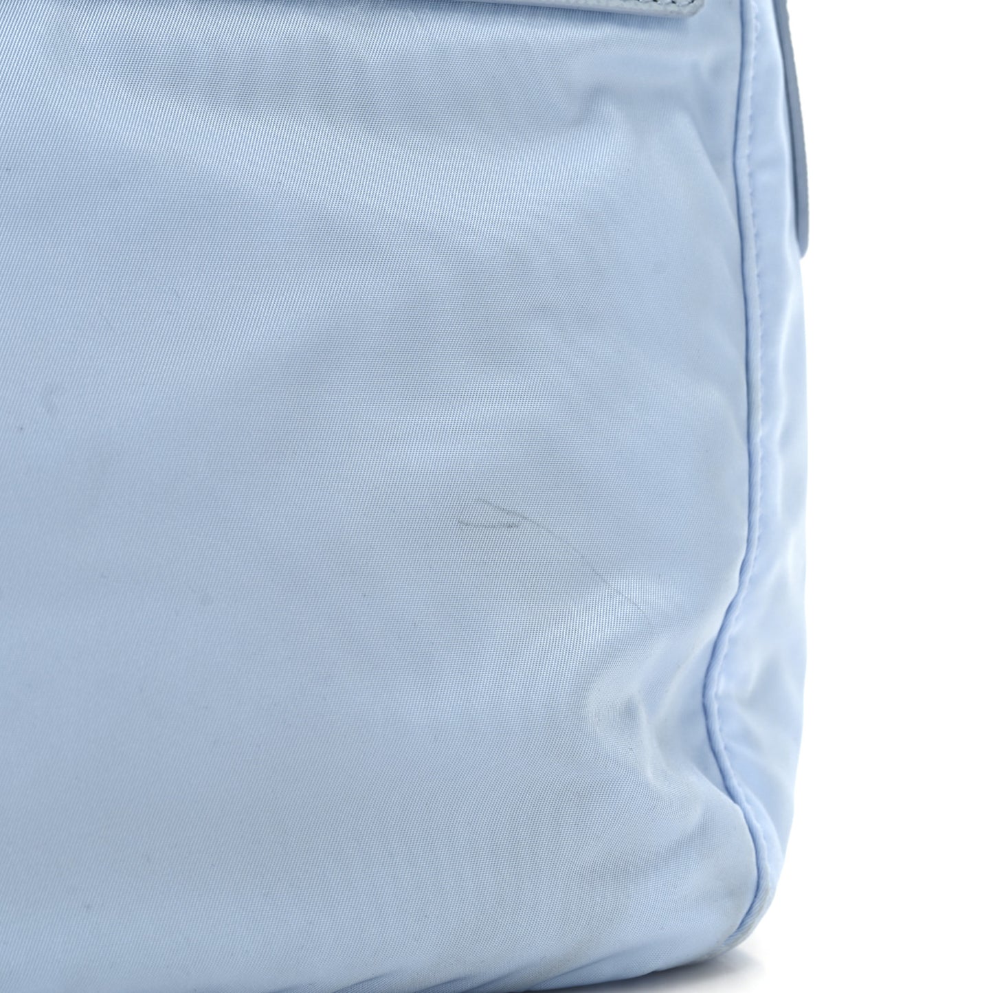 Re-Nylon Vela Saffiano Pocket Double Buckle Messenger Shoulder Bag Celeste