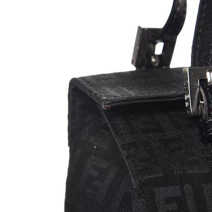 Fendi Zucchino Small Shoulder Bag Black 9 of 10
