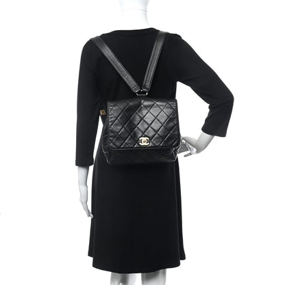 Chanel Lambskin Quilted Backpack Black 2 of 16