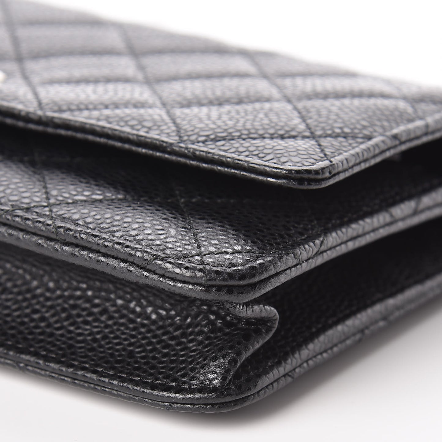 Caviar Quilted Wallet On Chain WOC Black