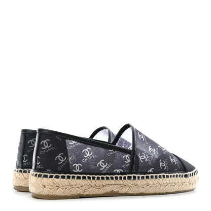 Chanel Mesh Grosgrain CC Espadrilles 40 Black White 3 of 5
