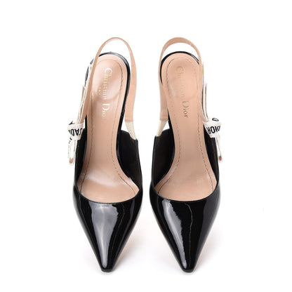 Christian Dior Patent Ribbon J'Adior Slingback 100mm Pumps 39 Black 5 of 11