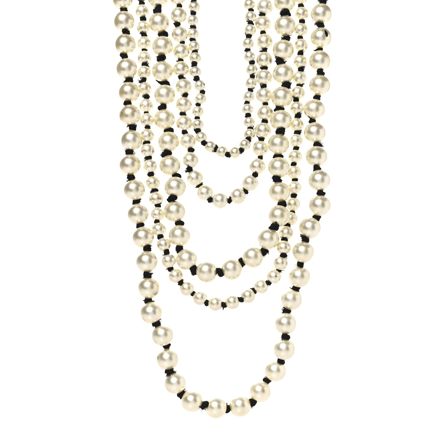 Pearl Multi Strand Long Necklace Gold
