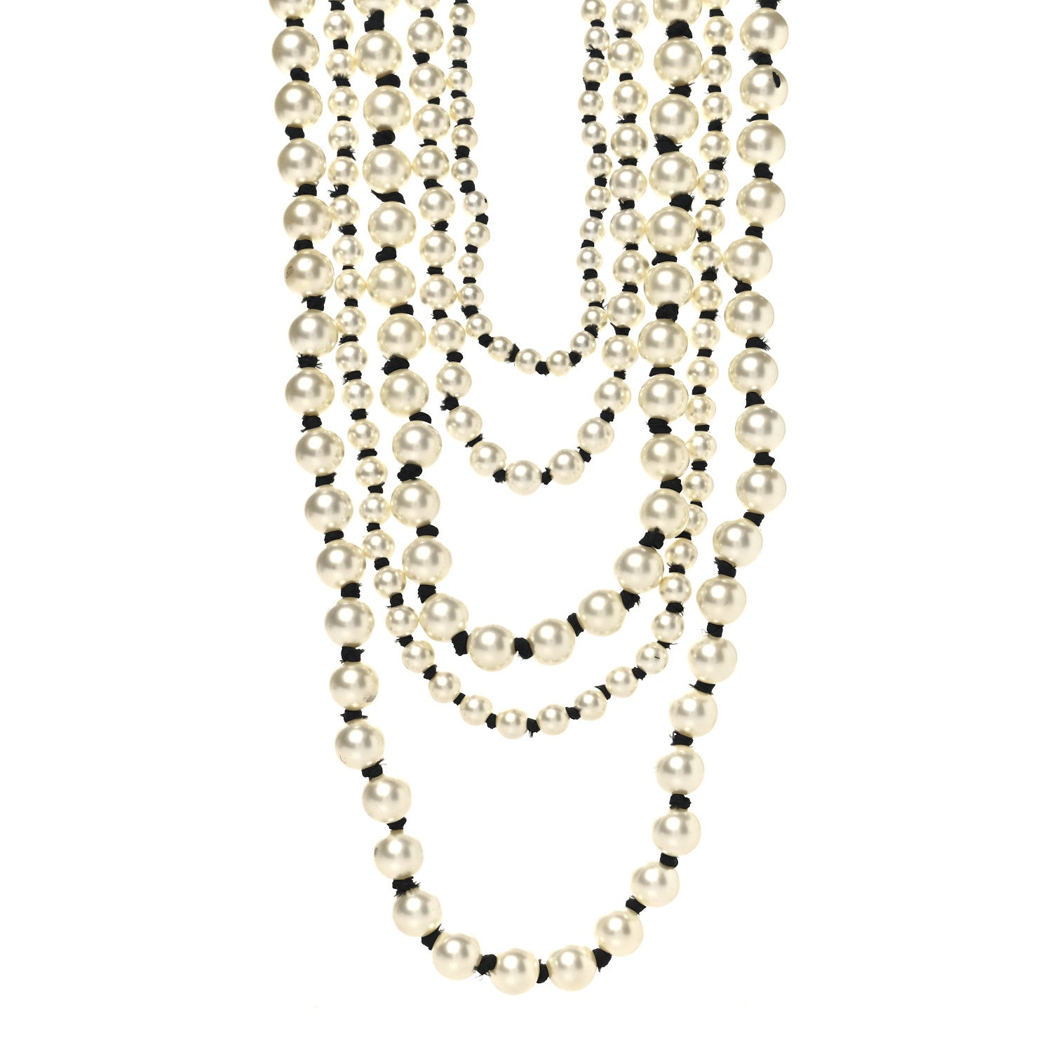 Chanel Pearl Multi Strand Long Necklace Gold 1 of 5