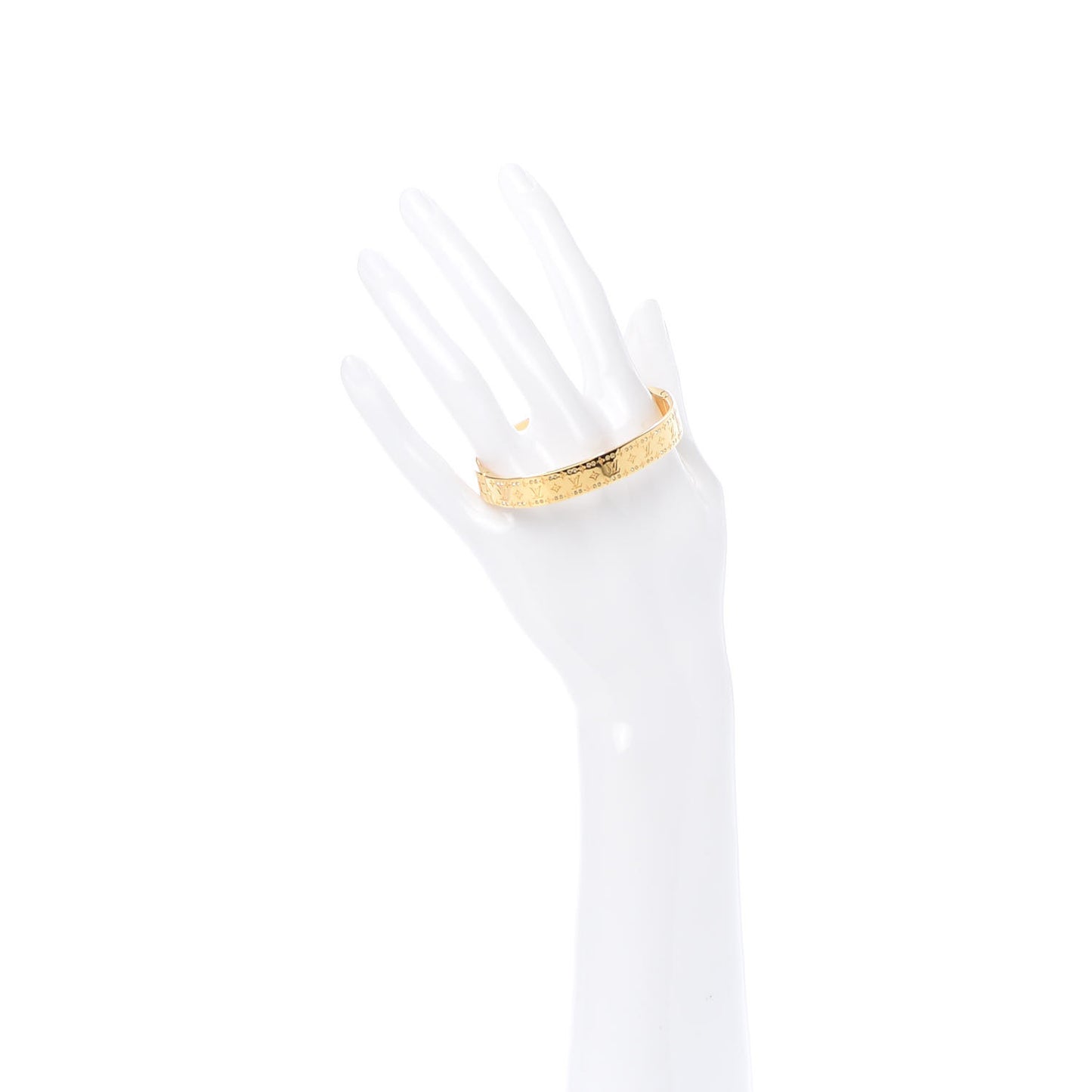 Brass Crystal Monogram Nanogram Strass Cuff S Gold