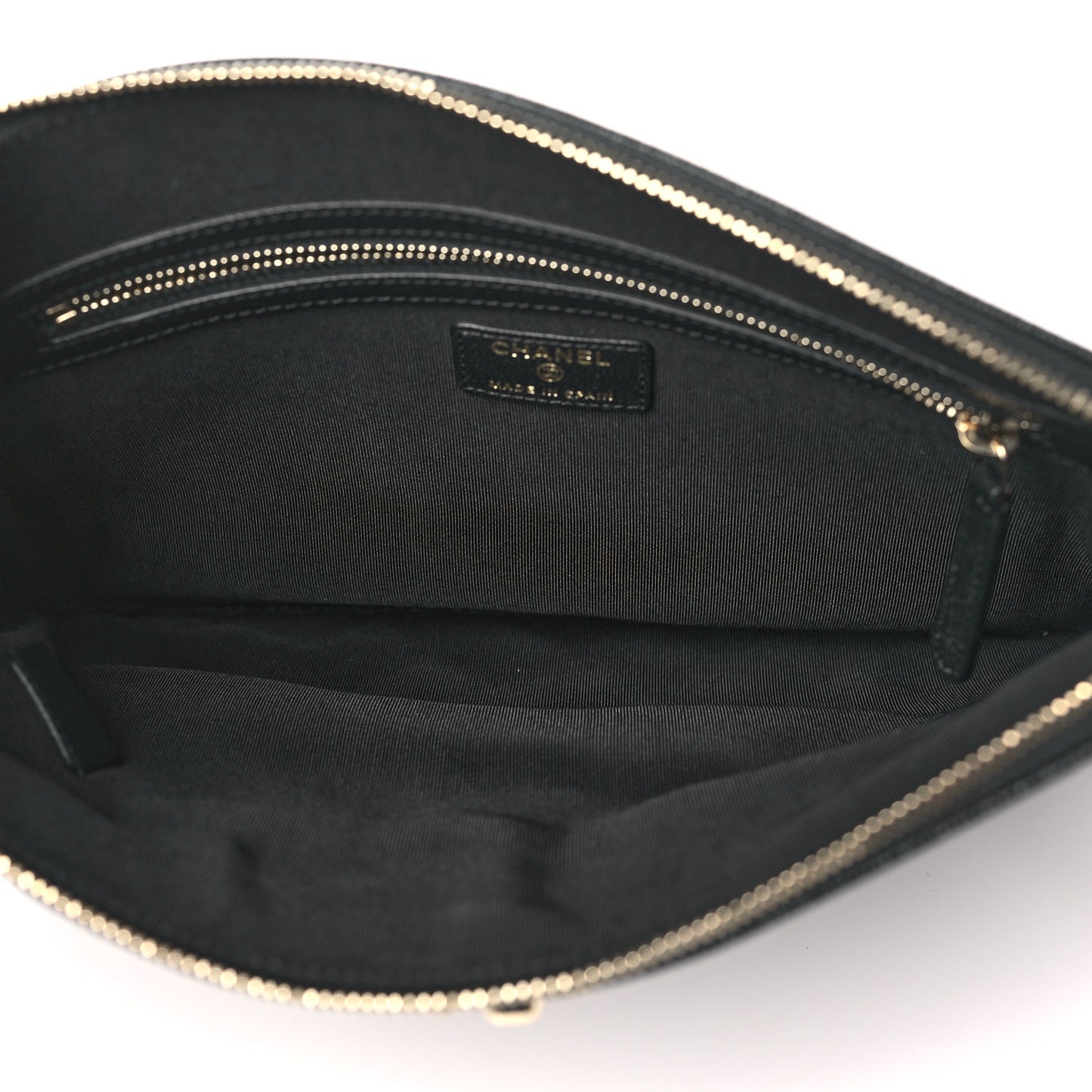 Caviar Quilted Medium Vintage Mademoiselle Cosmetic Case Black