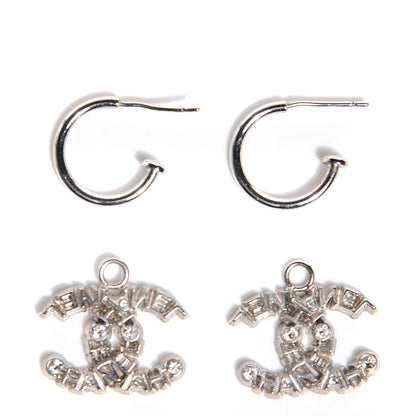 Chanel Crystal CC Earrings Silver 3 of 4