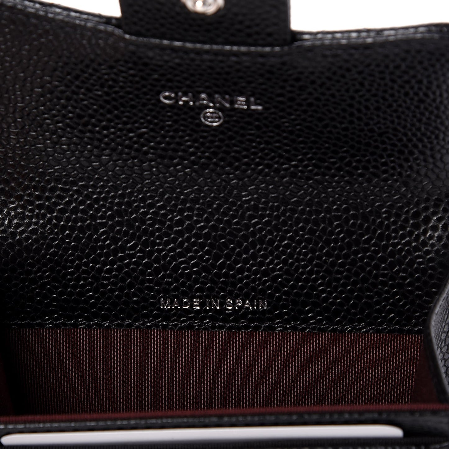 Caviar Quilted Flap Card Holder Black