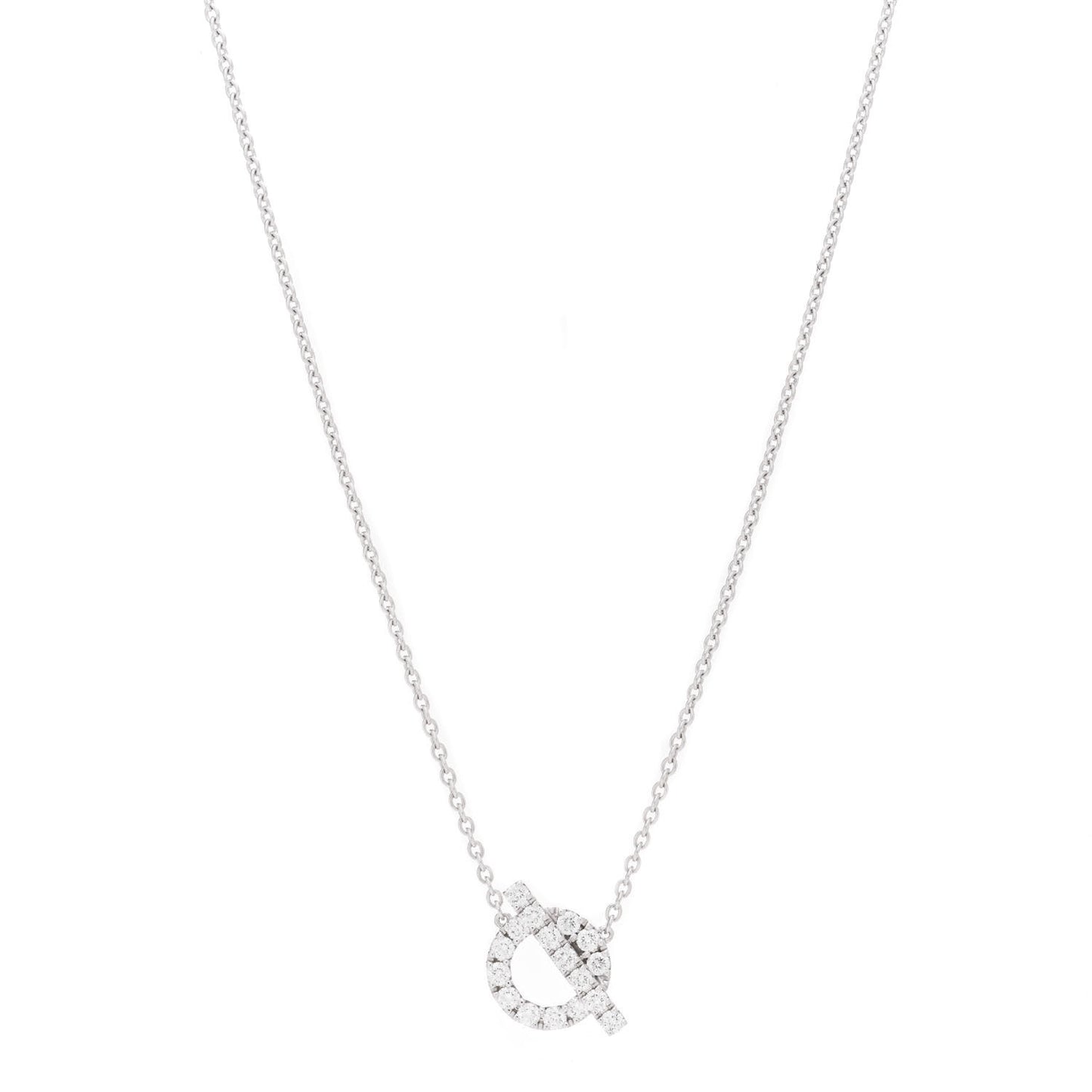 18K White Gold Diamond Finesse Pendant Necklace