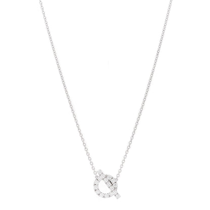 Hermes 18K White Gold Diamond Finesse Pendant Necklace 1 of 3
